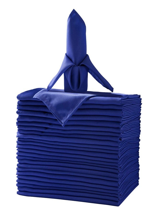 Ascoza 25pcs Polyester Cloth Napkins - 17 x 17 inch Royal Blue Dinner Washable Napkins with Hemmed Edges for Restaurant/Wedding/Hotel(25,Royal Blue) - Image 1